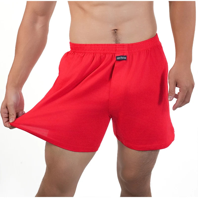1PC Big Underpants Solid Pajama Bottoms At Home Plus Size Boxers Brief For Men High Waist Allo Pants Cotton Slacks Sleep Bottoms