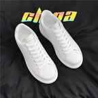 Men's breathable lightweight white shoes spring summer soft-sole comfort walking casual shoes fashion student sports baord shoes