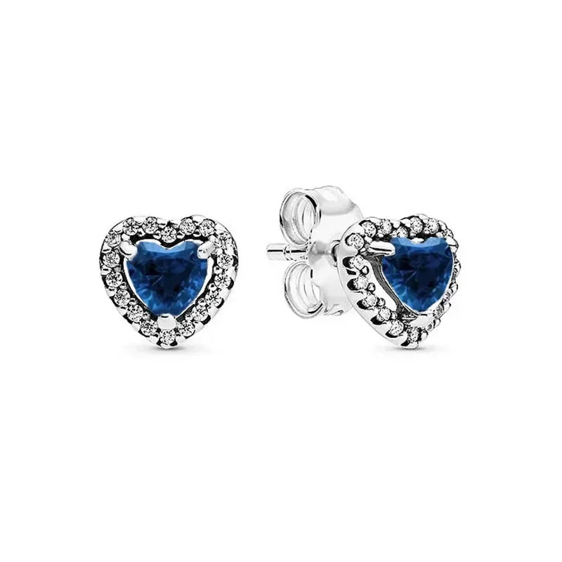 925 sterling silver heart-shaped ring necklace earrings sparkling luxury crystal women's jewelry set holiday surprise gift