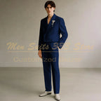Cropped Men's Suits Formal Wedding Groomsmen 2 Piece Jacket Pants Sets Fashion Male Clothing High Quality Male Clothing Costume