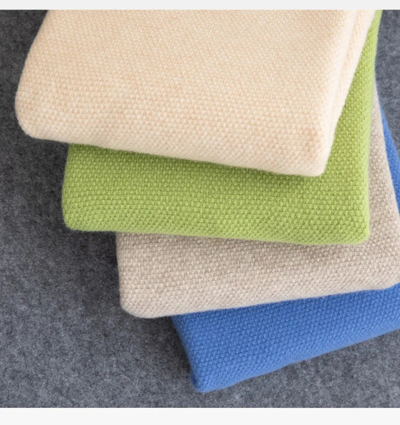 Autumn And Winter 100% Pure Wool Men's Round Neck Thick Solid Color Sweater Business Casual Knitting Bottoming Shirt