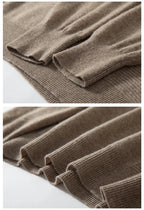 Autumn and winter new 100% pure wool men's semi-turtle neck loose knit solid color Joker casual knit bottoming shirt.