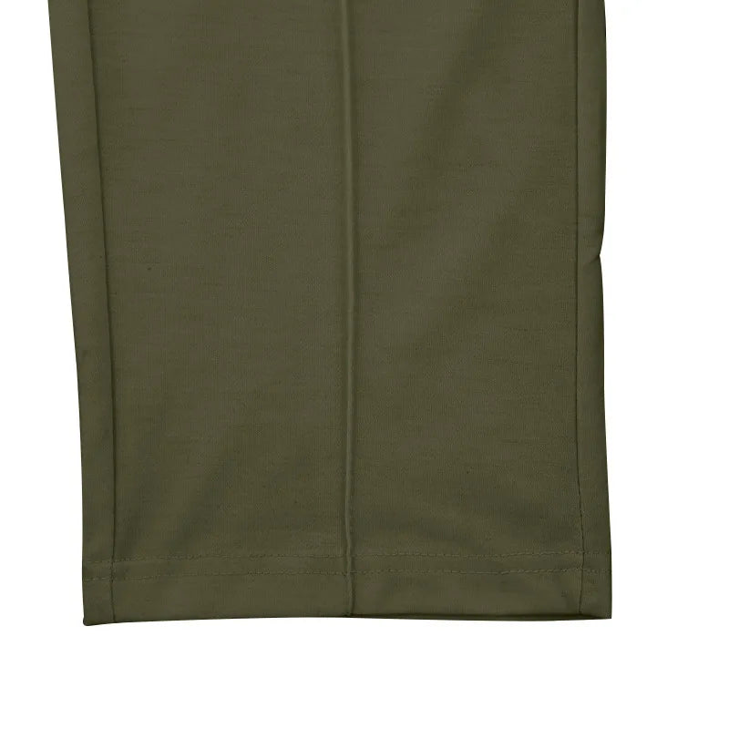 Men Casual LooseStraight Leg Dress Pants Elastic Drawstring Waist Front Seam Plain Wide Leg Trousers Daily Street Vacation Relax