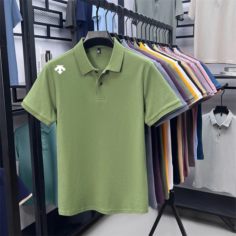 Mercerized Cotton100% Men's Summer Luxury Brand Short Sleeves Polo Shirt 25 Colors Choose From T-Shirt Business Leisure Men Top