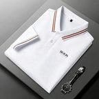 100% pure cotton high-quality T-shirt summer new men's short sleeve business casual polo shirt exquisite brand embroidered top