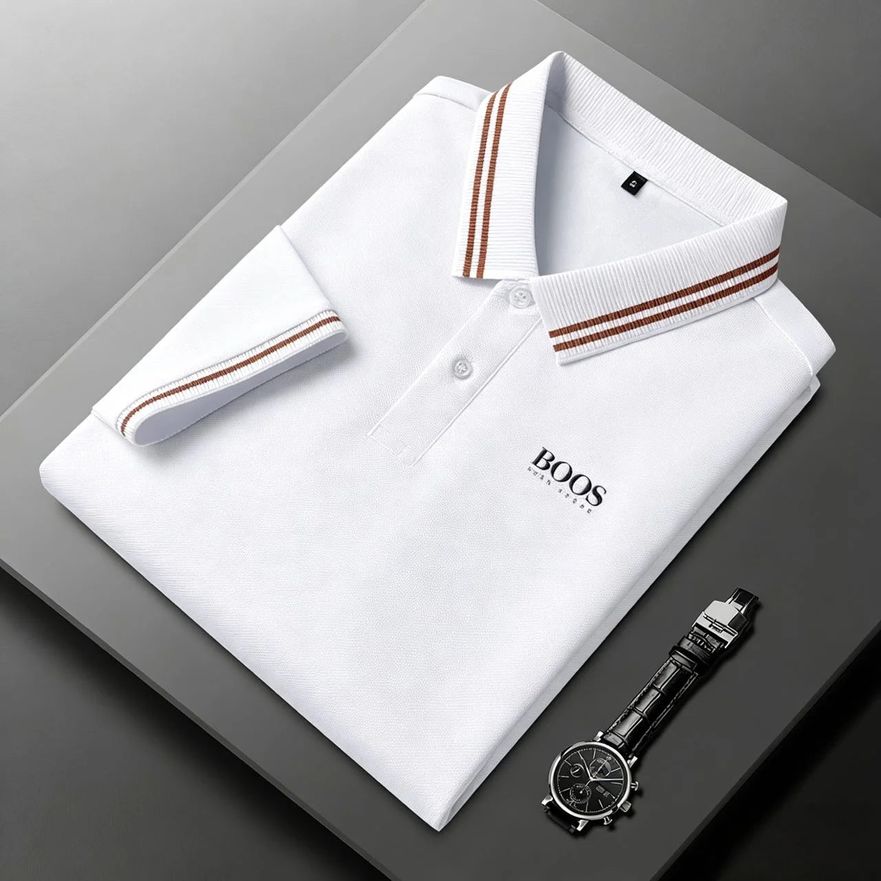 100% pure cotton high-quality T-shirt summer new men's short sleeve business casual polo shirt exquisite brand embroidered top