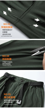 Men's 2 in 1 Convertible Hiking Pant Quick Dry Elastic Outdoor Running Cargo Trouser Summer Waterproof Fishing Camping Plus Size