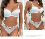 5 Color Fashion Women Lingerie Set Sexy Hollow Push Up Bra Lace Flowers Embroidery Underwear Adjustable Strap Bras and Panties
