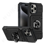 Military Quality Case for iPhone 11 13 14 15 16 Pro Max Magnetic Rotated Ring Kickstand Heavy Duty Drop Protection Wallet Cover