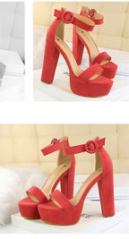 Brand Elegant Sandals Women High Heels Pumps Super High Heel 13cm Women'S Banquet Sandals Waterproof Platform Toe Sandals