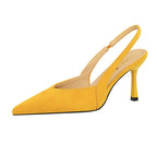 Fashionable Banquet Empty High Heel Shoes For Women's Shoes Thin Heel Pointed Toe Hollow Single Shoes For Women's Shallow Mouth