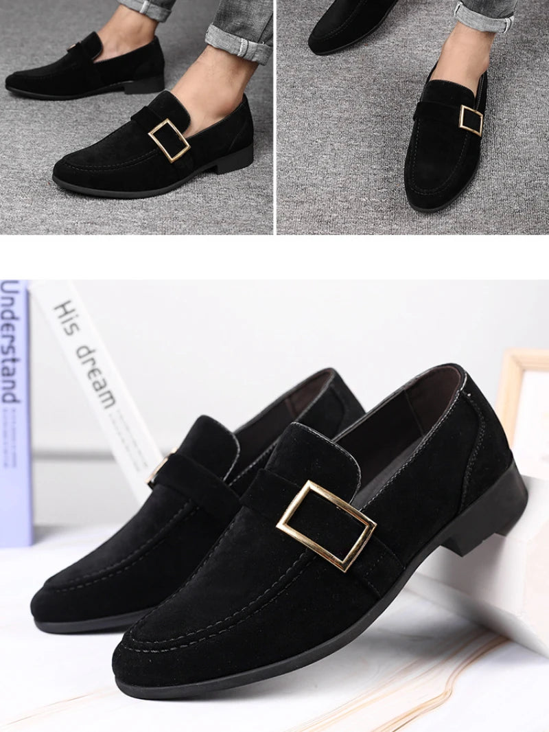 Mens Fashion Black Leather Shoes Autumn British Style Formal Business Footwear Low Top Commute Style Dress Shoes For Suits