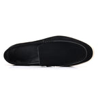 Mens Suede Slip On Loafers Comfortable Lightweight Casual Shoes With White Sole For Daily Wear And Driving Retro Style Simple