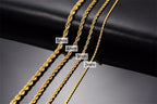 Casual Punk Rope Long Chain Necklace for Men Women,Silver Gold Color Stainless Steel Twisted Chain Collars,Hiphop Jewelry Gift
