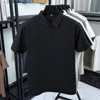 men's summer short sleeved sports polo shirt letter printed breathable t-shirt with air holes casual fashionable men's clothing
