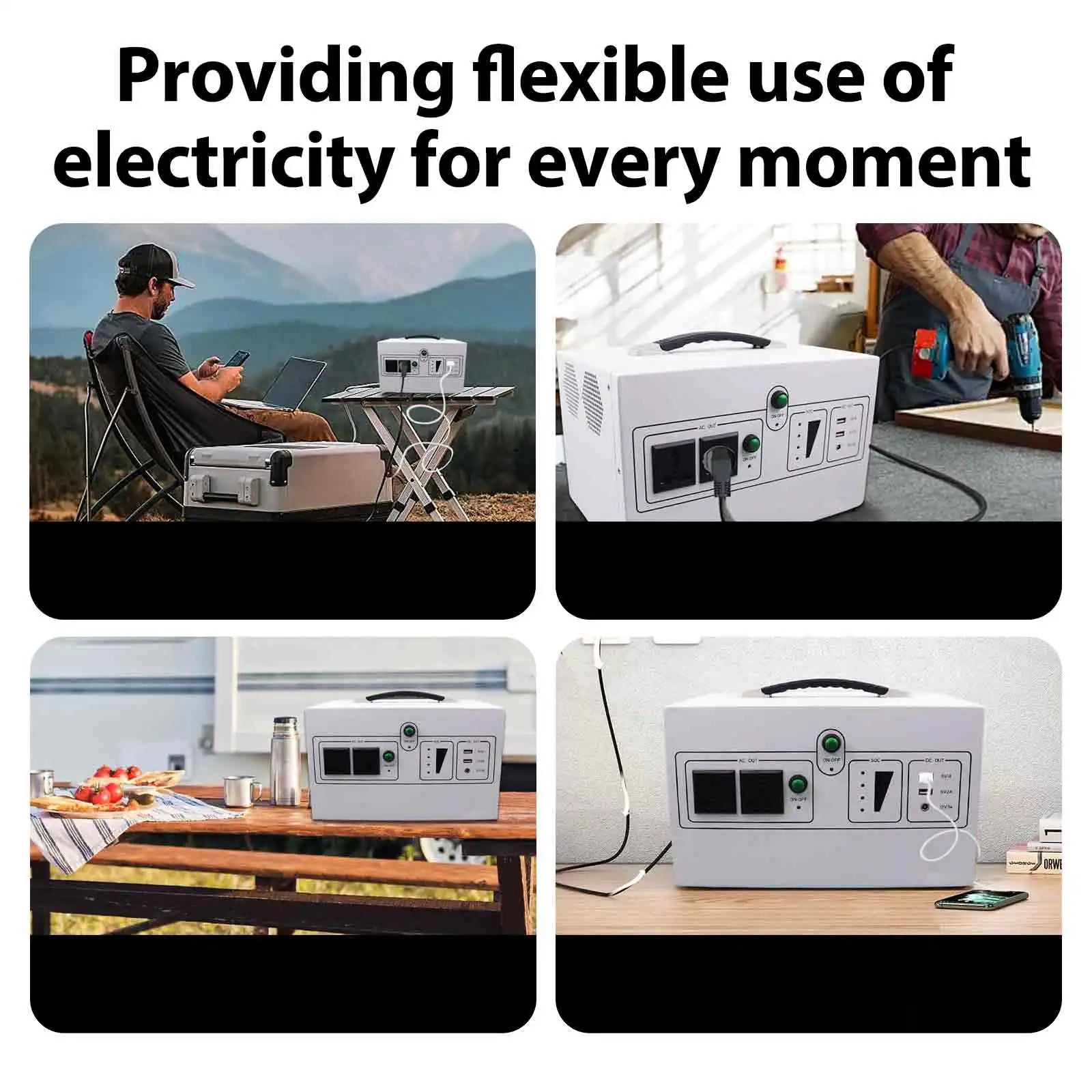 Outdoor Emergency Portable Solar Power Electric Generator Portable Power Station 1000W 2000W 3000W