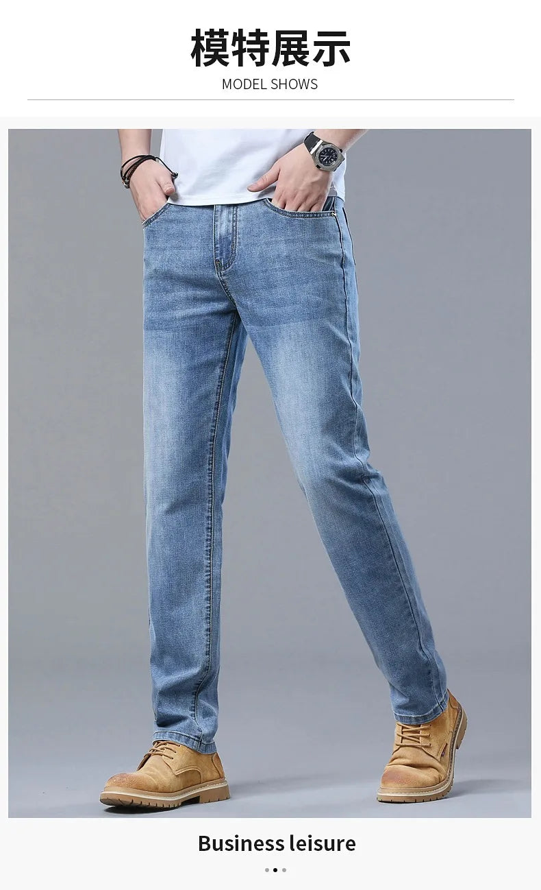 2026 Brand Best Price Comfort Straight Denim Pants Men's Jeans Business Casual Elastic Male High Quality Trousers