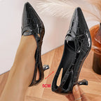 Patent Leather High Heels Pumps for Women 2025 Autumn Plus Size Pointed Toe Pumps Classics Thin Heeled Office Shoes Woman