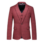 Men's Business Casual Three-Piece Set 2024 Fashion Bridegroom Dress Suit Vest Trousers High Quality