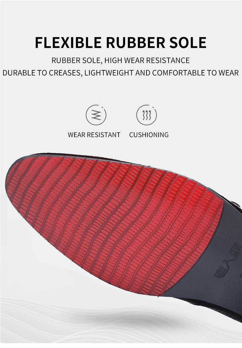 LAORENTOU true cowhide breathable perforated leather shoes with pointed tips, British business dress perforated leather sandals