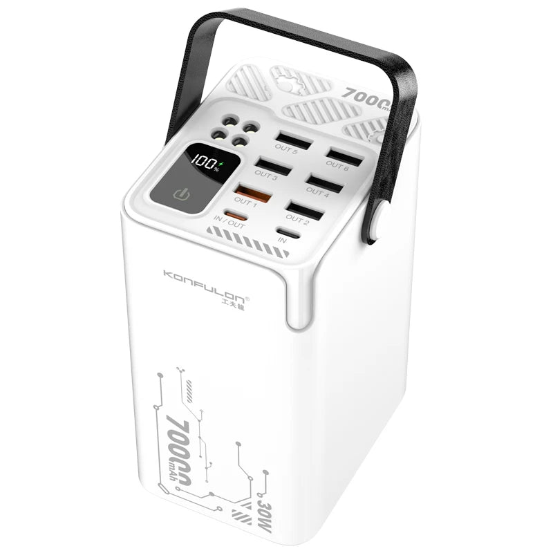 70000mAh Power Bank  With 30W PD 22.5W QC Quick Charging Powerbank Support FCP AFC VOOC 22.5 Portable PoverBank For Oppo Oneplus