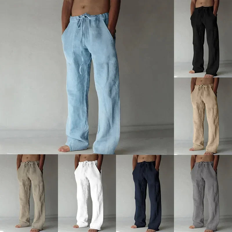 ropa hombre baggy pants Men's Cotton Linen Casual Pants Breathable Trousers Fitness Streetwear Clothing Jogging Autumn Summer