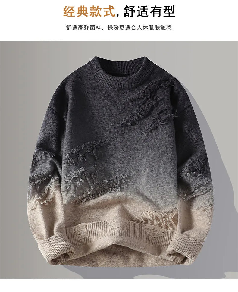 2024 Winter Sweaters for male men thick O-neck sweater men Student youth sweaters autumn Men's wool Casual Knitwear Pullover