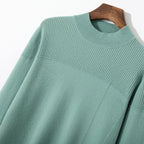 Autumn and winter new 100% pure wool men's semi-turtle neck loose knit solid color Joker casual knit bottoming shirt.