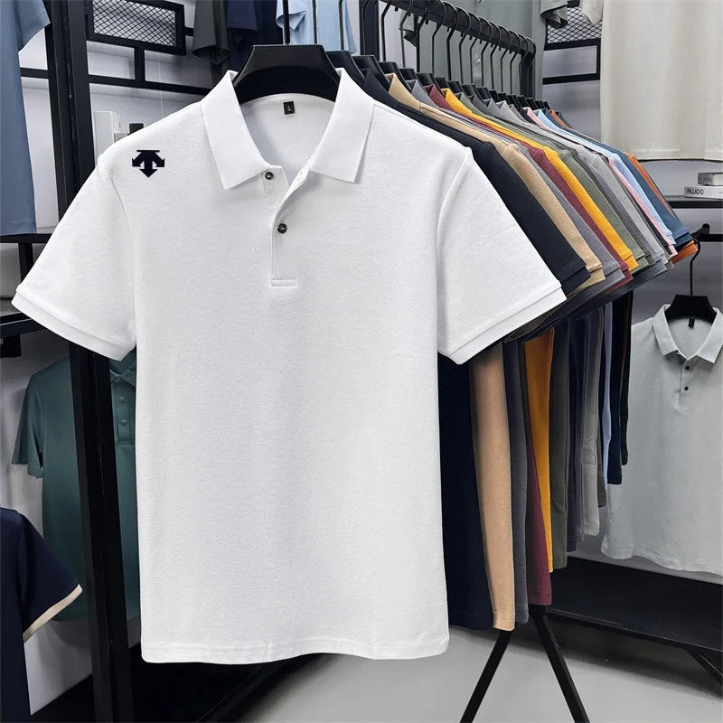 Mercerized Cotton100% Men's Summer Luxury Brand Short Sleeves Polo Shirt 25 Colors Choose From T-Shirt Business Leisure Men Top
