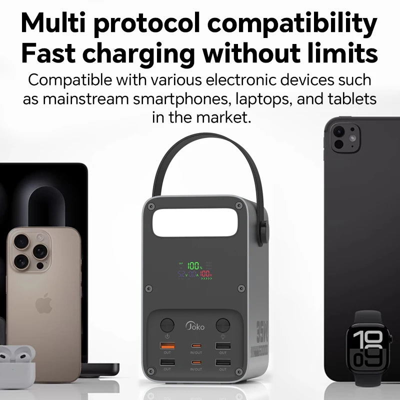 80000mAh Power Bank PD 35W Large Capacity QC 22.5W Fast Charge  Metal Portable Spare Auxiliary Battery With LCD Powerbanks Pack
