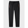 Men's Summer Ice Silk Jogger Sweatpants Zipper Pockets Breathable Running Gym Workout Athletic Mesh Pants Drawstring Design