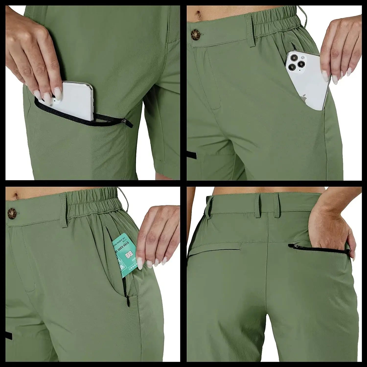 Women's Hiking Cargo Shorts Quick Dry Nylon Shorts Summer Travel Active Golf Shorts with 6 Pockets Water Resistant
