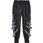 Y2K Joggers Cargo Pants For Men Casual Hip Hop Pocket Male Trousers Sweatpants Street Ribbons Techwear White Pant Pantalon Homme