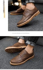 British Style Men Casual Shoes Quality Comfortable Men Leather Shoes Soft Wear-resistant Male Social Dress Shoe Chaussure Hommes