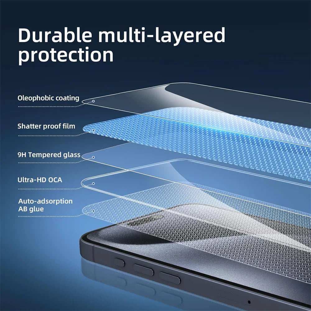 2~4PCS Screen Protector For iPhone 17 16 Pro Max Tempered Glass For iPhone 17e 16e 15 14 13 12 11 Pro Max Phone Film iPhone 17