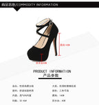 Summer New European American Fashion Cross Ankle Strap High Heels For Women Night Club Party Dress Shoes Comfortable Elegant