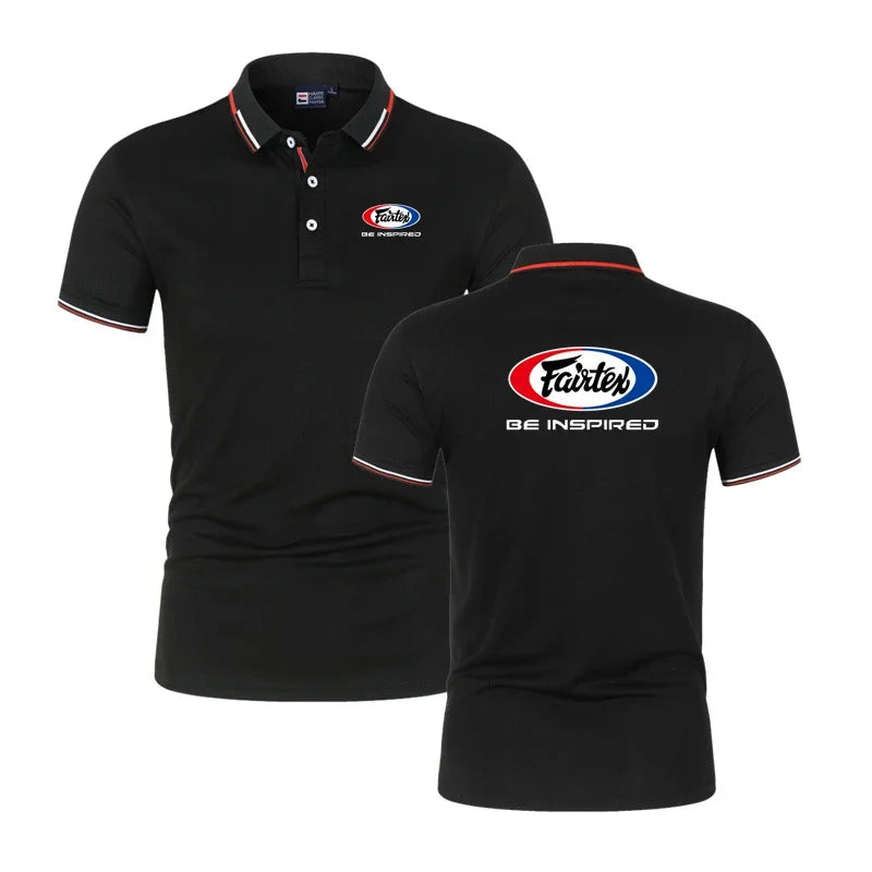 Fairtex Men'S Solid Short Sleeve Polo Shirt For Kickboxing Muay Thai Summer Business Casual Youth Popular T-Shirt