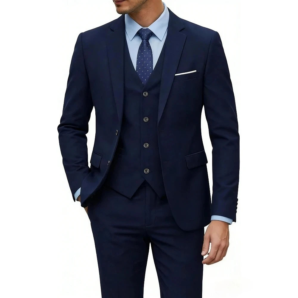 Men Suits For Wedding 3 Pieces 2 Set Elegant Slim Fit Jackets Pants Blazers Formal Outfit Fashion Business Classic 2026 Costume