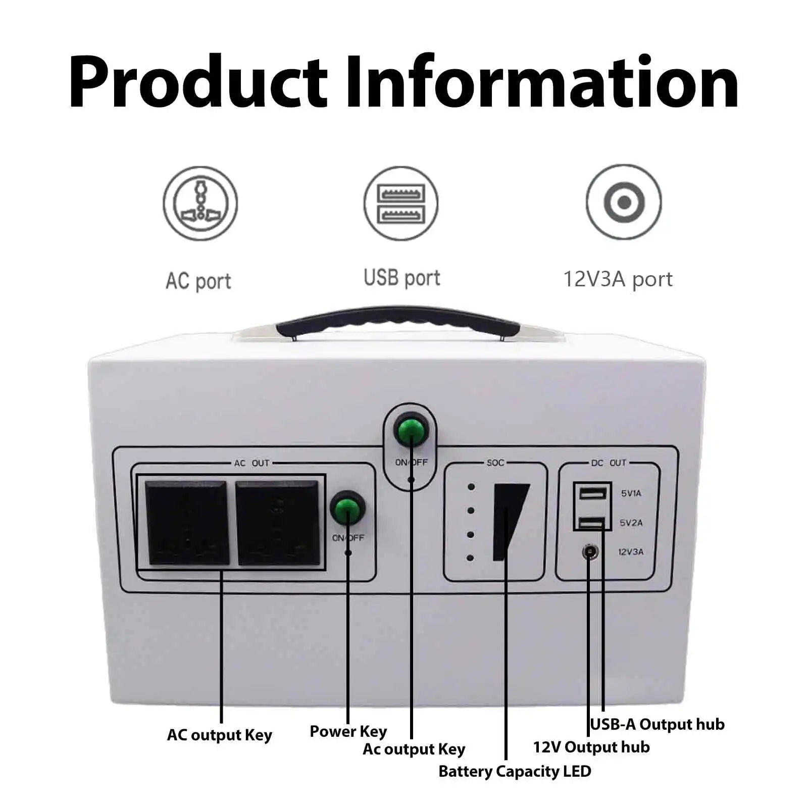 Outdoor Emergency Portable Solar Power Electric Generator Portable Power Station 1000W 2000W 3000W
