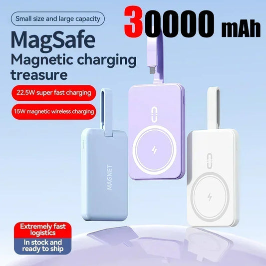 2026 New 30000mAh Mini Wireless Charger PowerBank 22.5W Fast Charging For iPhone Samsung Huawei   Powerbank
