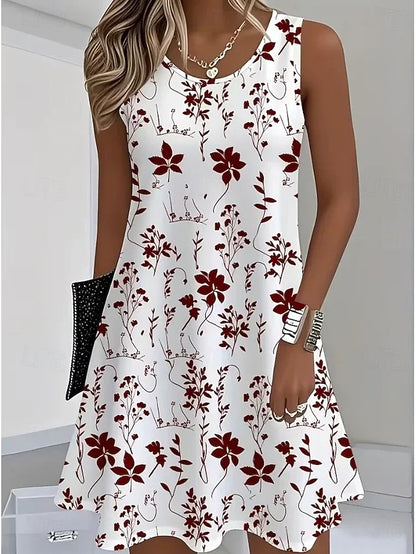 Women's Casual Dress A Line Dress Floral Dress Summer Dress Stylish Casual Date Regular Fit Floral Sleeveless U Neck