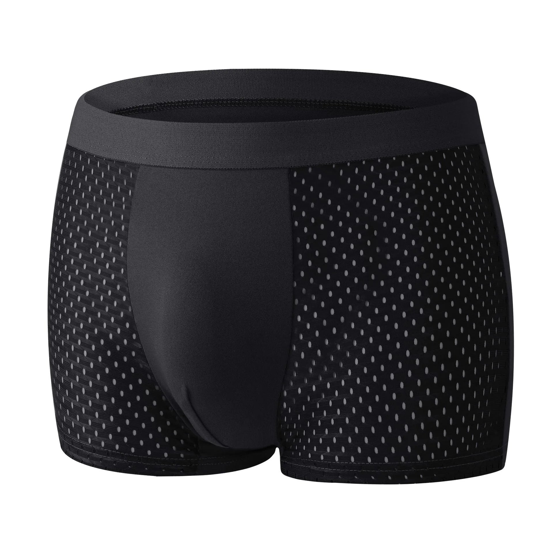 4PcsLot Men's Ice Silk Pantie Underpant Shorts Breathable Underwear Men's Panties Antibacterial Ultrathin Shorts Plus Size L-5XL