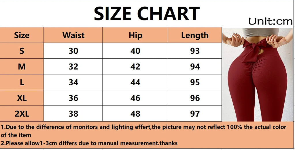 Womens Butt Lift High Waisted Yoga Pants Tummy Control Bow-Knot Tie Workout Leggings Sport Tights Running Leggings