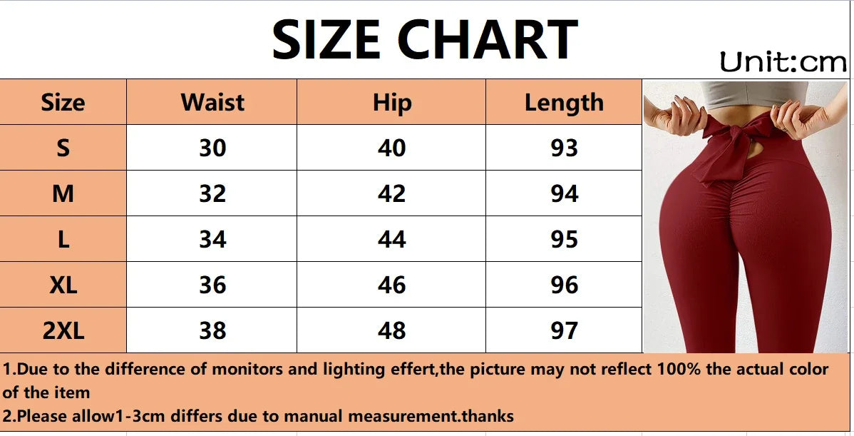 Womens Butt Lift High Waisted Yoga Pants Tummy Control Bow-Knot Tie Workout Leggings Sport Tights Running Leggings