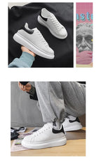 Men's breathable lightweight white shoes spring summer soft-sole comfort walking casual shoes fashion student sports baord shoes