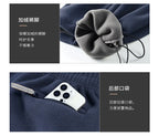 Winter and autumn thick fleece jogging pants for men, casual pants, straight-leg fleece long pants, high-quality, European size