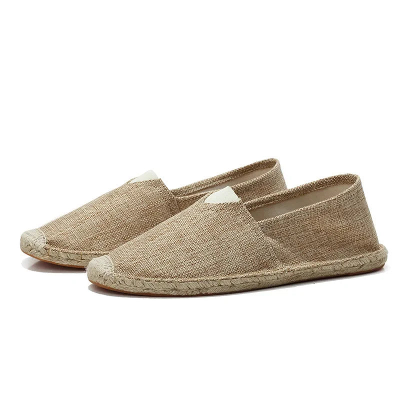 2024 Spring summer Men Canvas Shoes Breathable Men Casual Shoes For Man Slip-On Cheap Hemp Shoes Men Footwear Flats