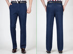2023 Business Pure Cotton Spring and Summer Thin Men's Jeans Men's Stretch High Waist Loose Fashionable Comfortable Casual Pants
