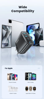 Toocki 40W GaN Fast Charger QC4.0 PD3.0 AFC SCP 4 Port USB Type C Charger for iPhone 16 15 14 Samsung S25 S24 Xiaomi Huawei OPPO