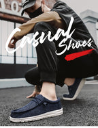 Men Shoes Casual Canvas Loafers Shoes Light Breathable Flats Leisure Male Vulcanized Shoes Walking Sneakers Plus Size 39-46